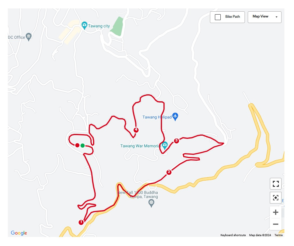 Tawang Marathon 5 Km race route